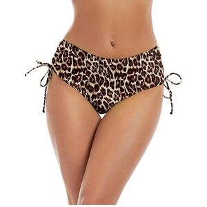 California Waves Leopard Print Bikini Bottoms Sz Small NWT